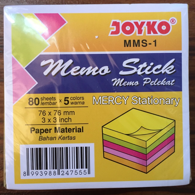 400 Lembar - Memo Tempel 5 Warna Sticky Note Pastel Colour Memo Stick-3