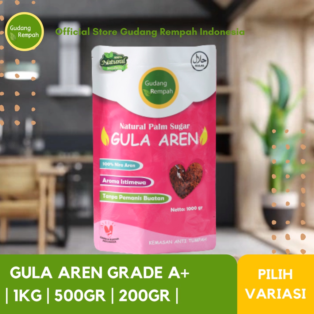 

Gula Aren Bubuk Organik Grade A+ (Tersedia Kemasan ZIPLOCK) Semut Palm Sugar Kualitas Premium