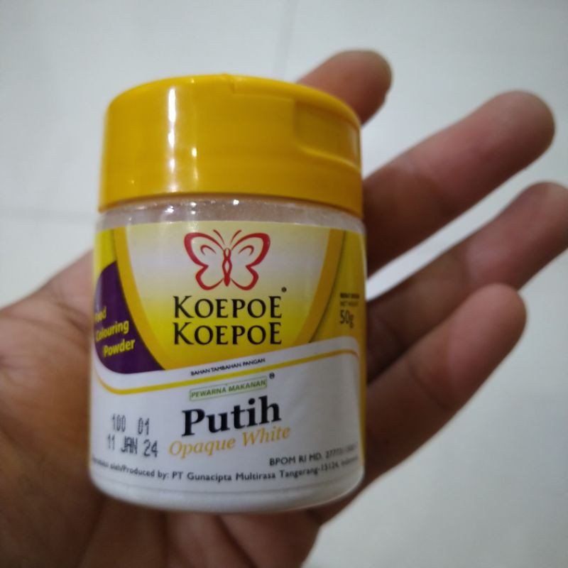 

Pewarna Putih Kupu Kupu / Putih Opaque White Koepoe Koepoe 50gr