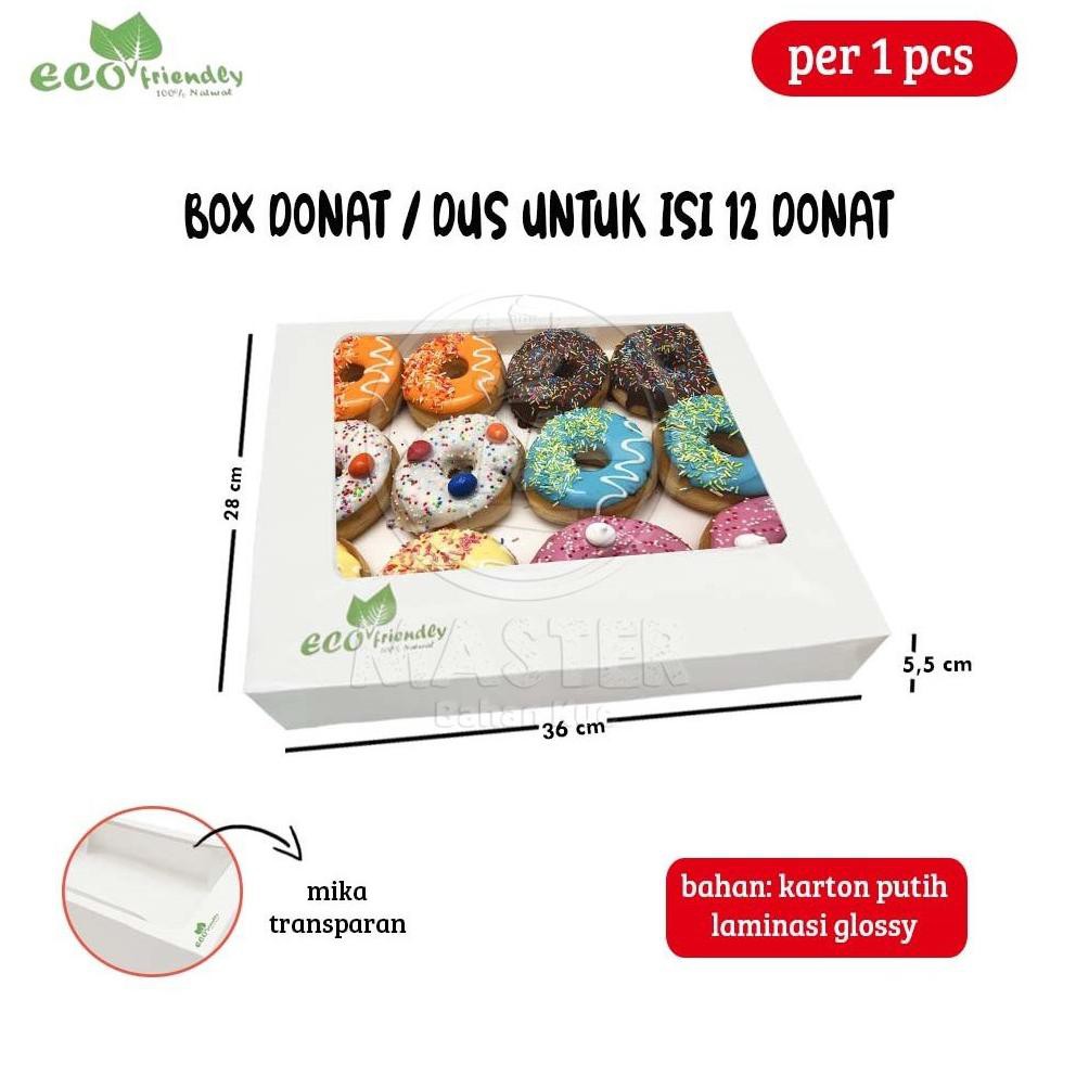 

[ A - H ] Eco Friendly Box Donat / Dus / Kotak Kue untuk isi 12 donat [per 1 pcs]