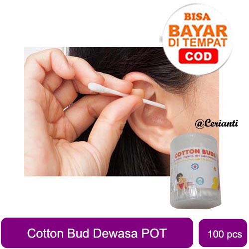 TS Cotton Bud Dewasa| Korek Kuping Kapas Kotak 100Pcs