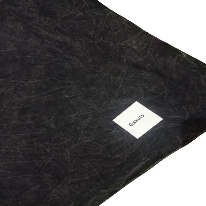GSKUTS. Tshirt/Kaos Washed Black White Oversized Graphic Metal