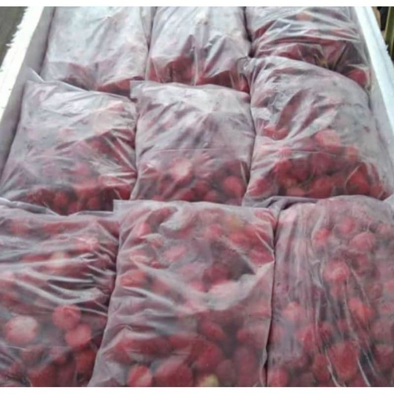 

Strawberry Frozen Kemasan 1kg Promo Sroberi Beku