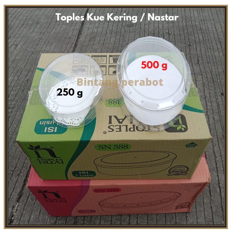 Toples Nuai SN 388 250 gr Oval / Toples Nuai SN 588 500 gr Oval / Toples Mika Kue Kering / Toples Kue Kering Oval