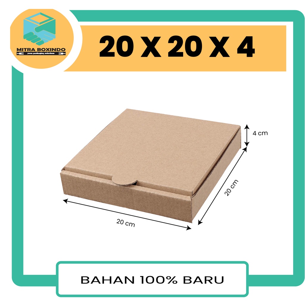 

Kotak Kardus 20x20x4 model Pizza Polos Die Cut - UKURAN 20X20X4