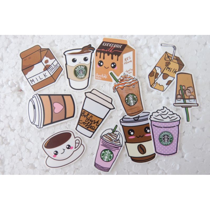 STICKER AESTHETIC ECER 1 BIJIAN / STIKER ESTETIK / STIKER TUMBLR / STIKER LUCU MURAH MAKANAN MINUMAN-5
