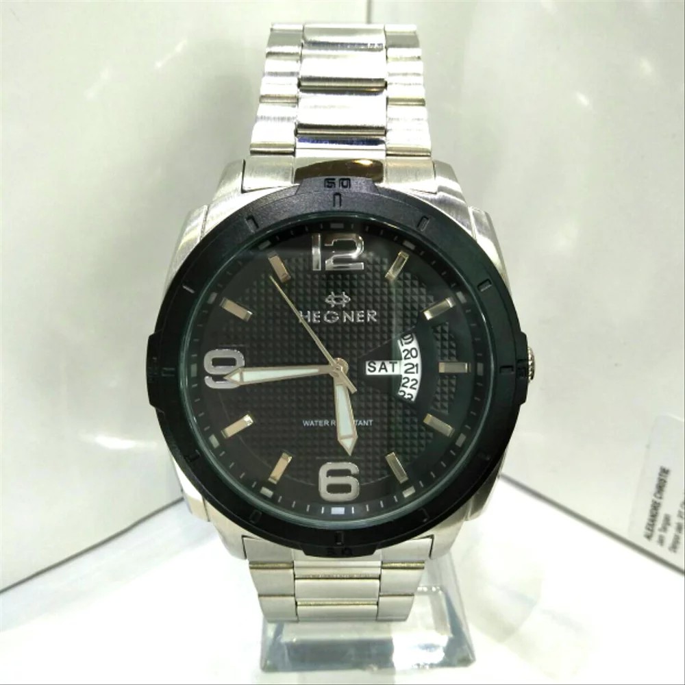 Jam Tangan Pria Hegner HW-392-3G Silver Black