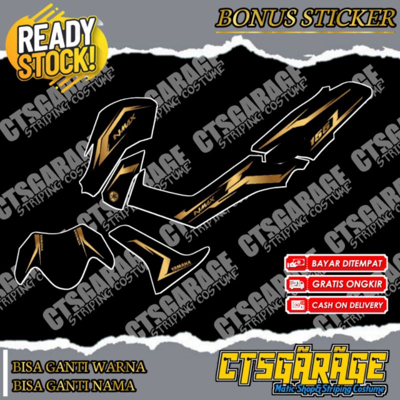 STRIPING NMAX 155 LIST GOLD TRANSPARAN NEW DESIGN