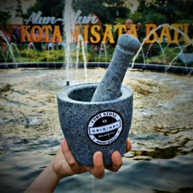 LUMPANG LESUNG BATU ASLI 12cm deplokan mortar and pestle aesthetik