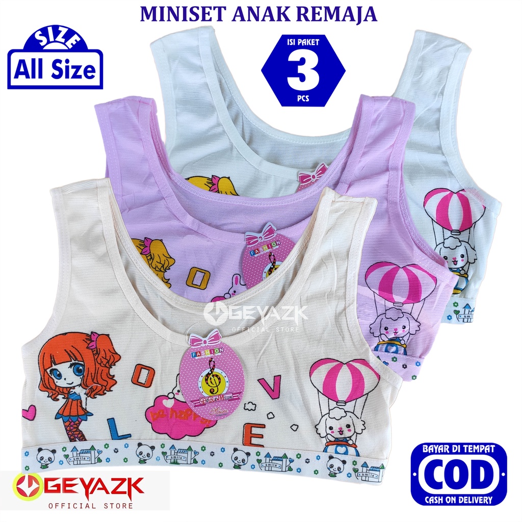 3 Pcs Miniset Anak Remaja Bra Anak Cewek Kutang Anak