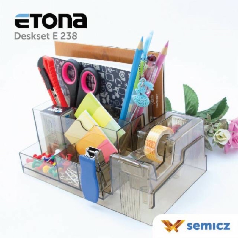 

TERMURAH!Etona Desk-set E 238 , ada Tape Dispenser. DESKSET/ORGANIZER MEJA