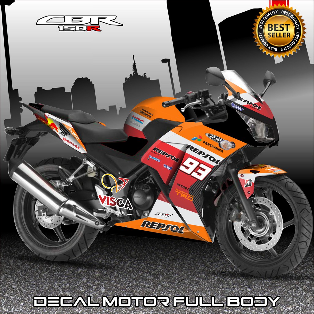 Decal Cbr 150r K45 lokal Full Body Decal Cbr 150r Full Body Stiker Cbr150r Full Body Repsol