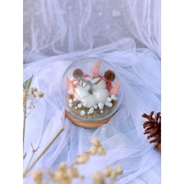 GLASS DOME RING BOX / DOME TEMPAT CINCIN PERNIKAHAN / TUNANGAN