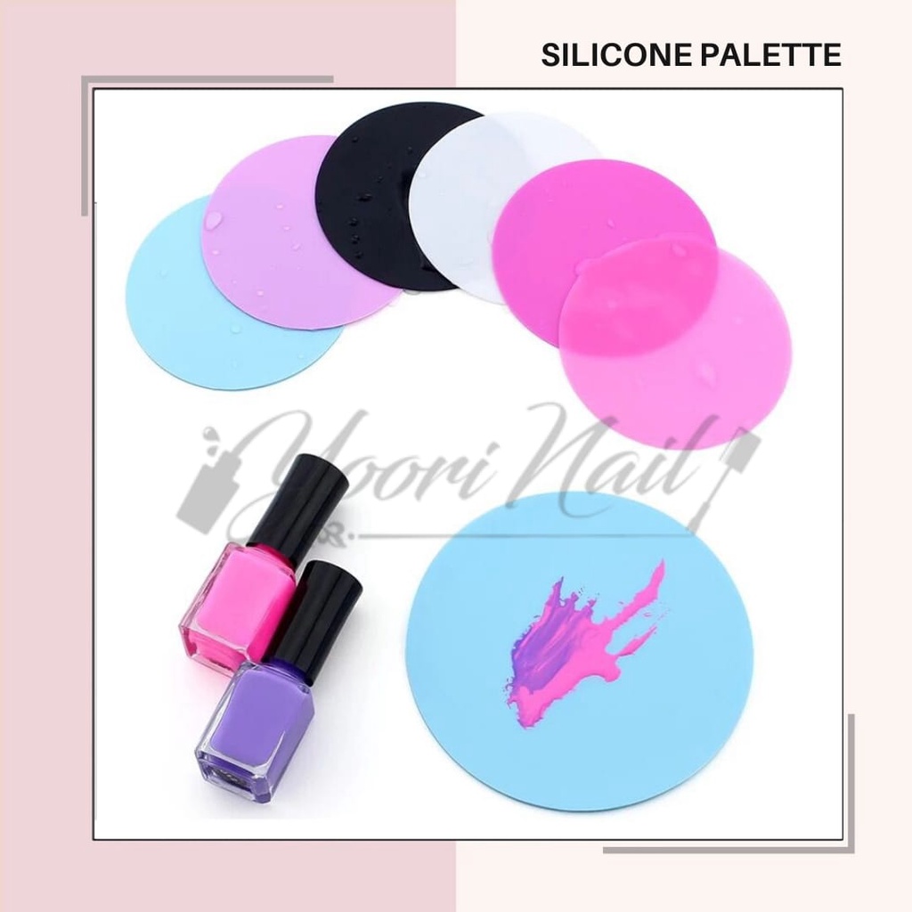 Silicone palette gel nail art paint mixing palette silicon palet