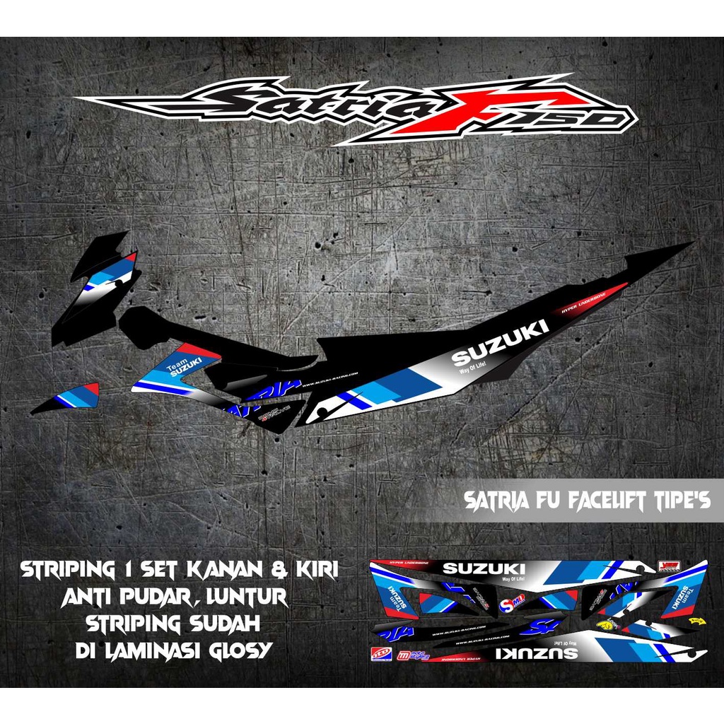 STRIPING STICKER SATRIA FU TIPE ES TEAM SUZUKI