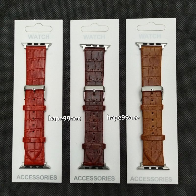 Apple watch 38 mm 40 mm 41 mm 42 mm 44 mm 45 mm strap leather crocodile skin pattern