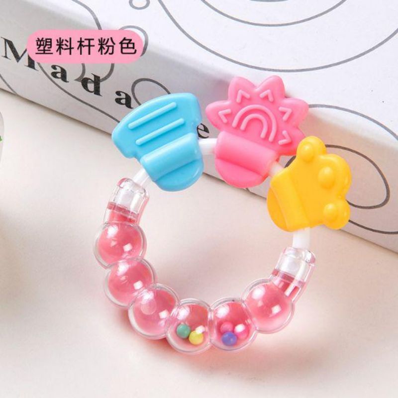 Medan Termurah Mainan baby rattle genggam + gigitan bayi teether gelatin giri