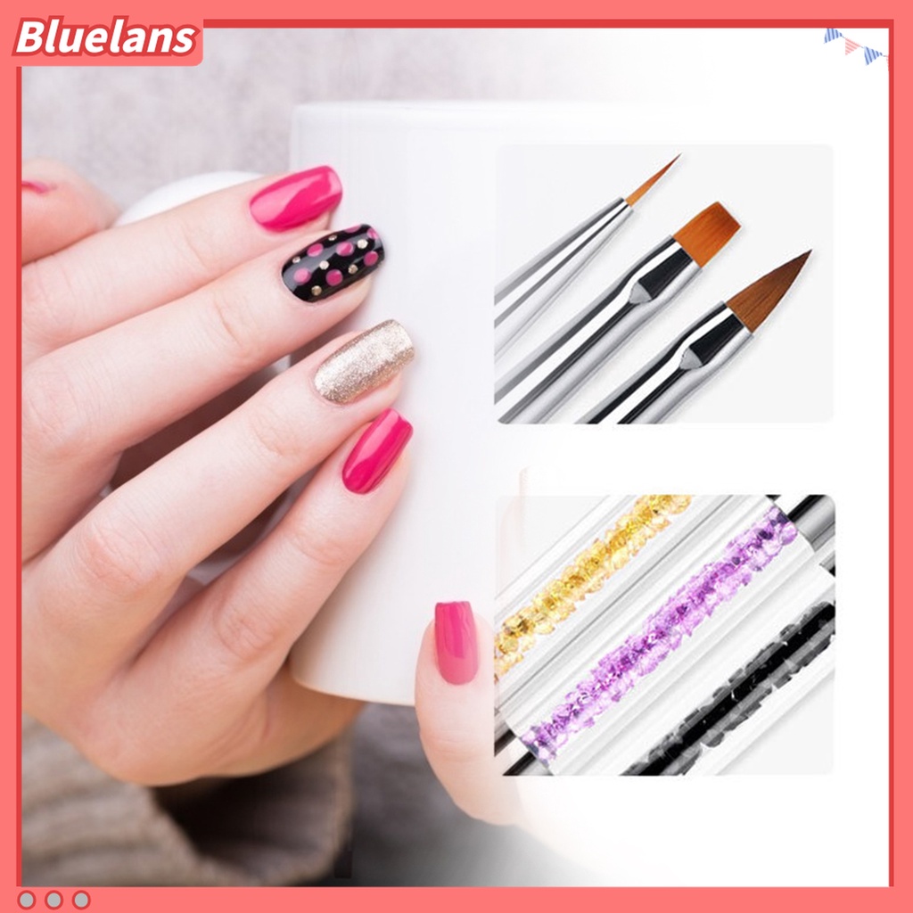 (In Stock) Kacamata Hitam Lensa Warna Warni ♡Holder Pen Nail Art Kepala Ganda Aksen Berlian Imitasi Untuk Wanita