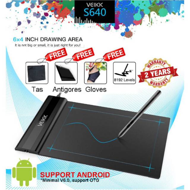 Nestra X640 Drawing pen tablet support android dan game osu  bonus lengkap
