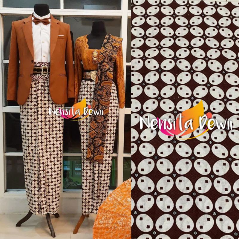 Sepasang Jarik Instan + Selendang - Motif Kawung