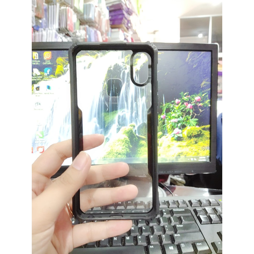 Anti Shocking Vivo Y91 Y95 Y93 Fingerprint 6.22 Inch Hardcase List Hitam Acrylic Case