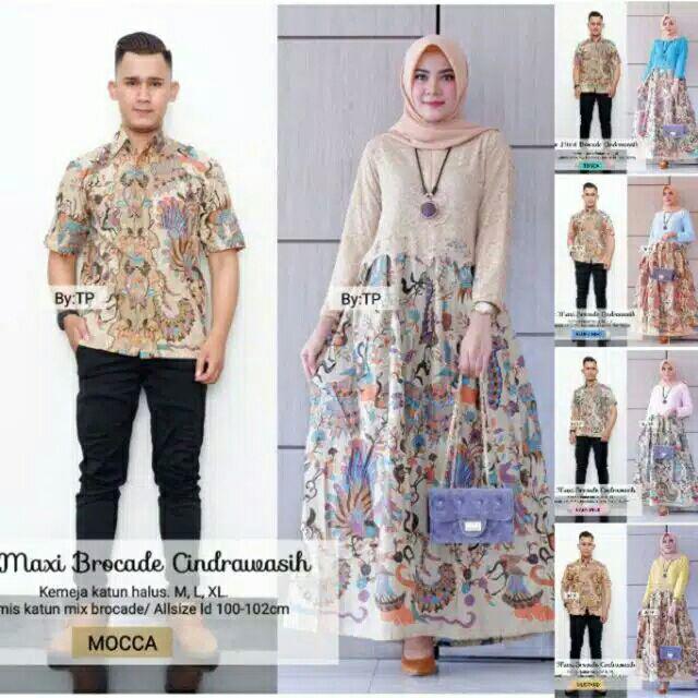 Couple Batik Gamis Brokat Cindrawasih Original
