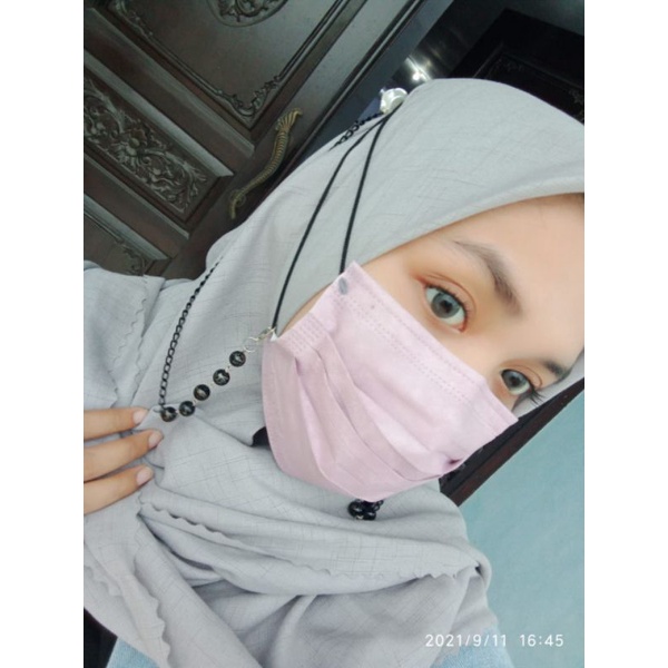 tali kalung masker rantai mutiara strap mask korea