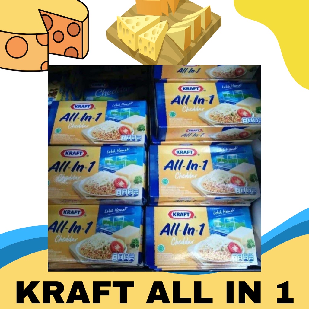 

Keju KRAFT ALL IN ONE Kemasan 165gr Kraft Cheddar Serbaguna BEST QUALITY