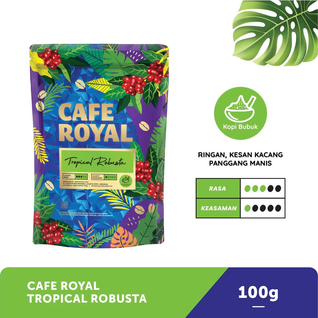 

Cafe Royal Tropical Robusta Ground Bag 100gr (bubuk)