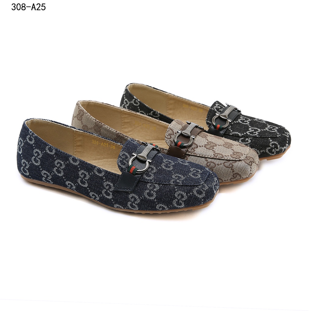 GC GG Canvas Chain Logo Flat Shoes #308-A25