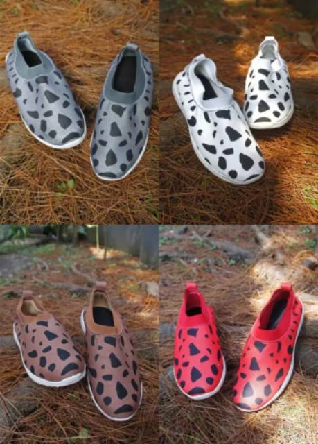 Sepatu Slip on Wanita Tanpa Tali- Motif Tutul