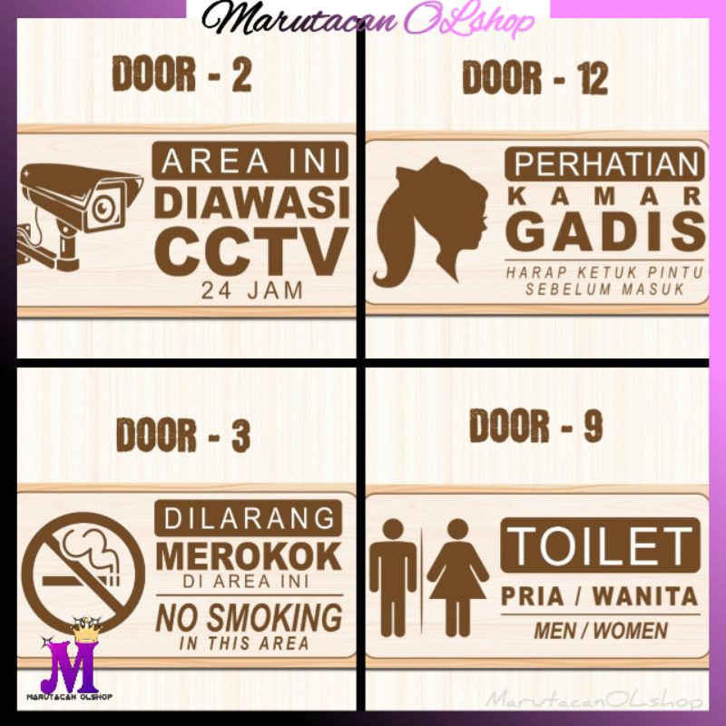 Hiasan Dinding / Hiasan Pintu Kamar /Kamar Mandi / Pajangan Dinding