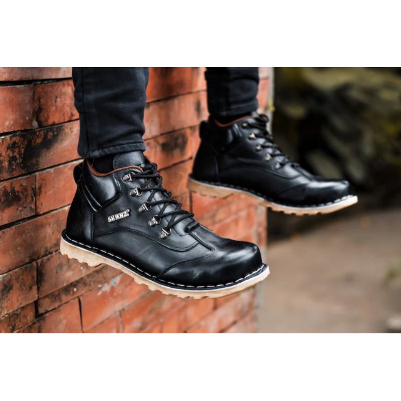 SEPATU PRIA SKIENZ M46 Sepatu Safety Boots Pria Sepatu Kulit Biker Riding Hiking Kerja