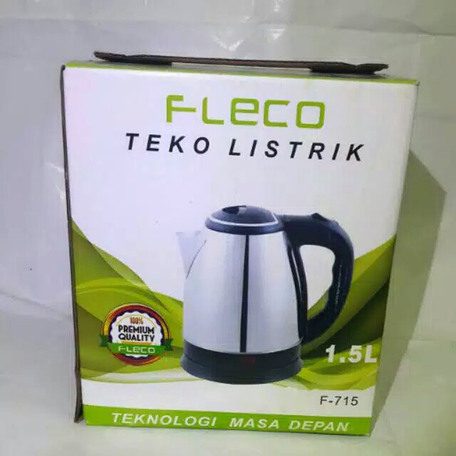 Teko Listrik Stainless Teco Ceret Listrik Merk Fleco Kettle Listrik 1,5 lt