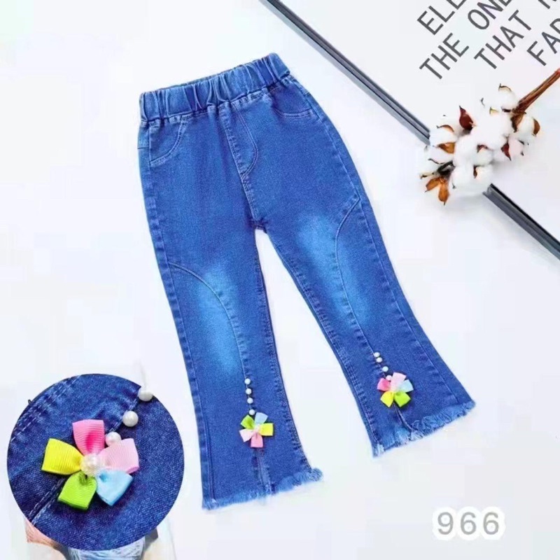 Celana levis import anak motif / celana karet levis premium / pants bulu fashion