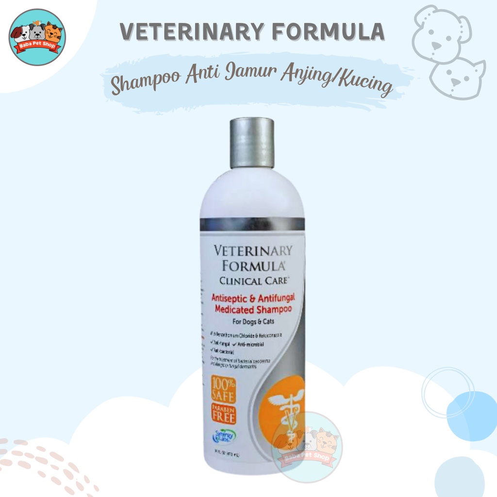 Veterinary Formula Shampoo Pengobatan ANTI Kutu Jamur Antisept 437ml