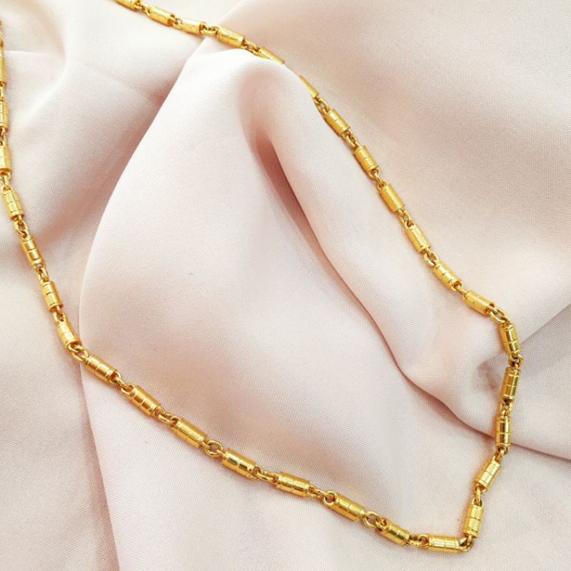 Kalung model pipa ukir emas asli kadar 375