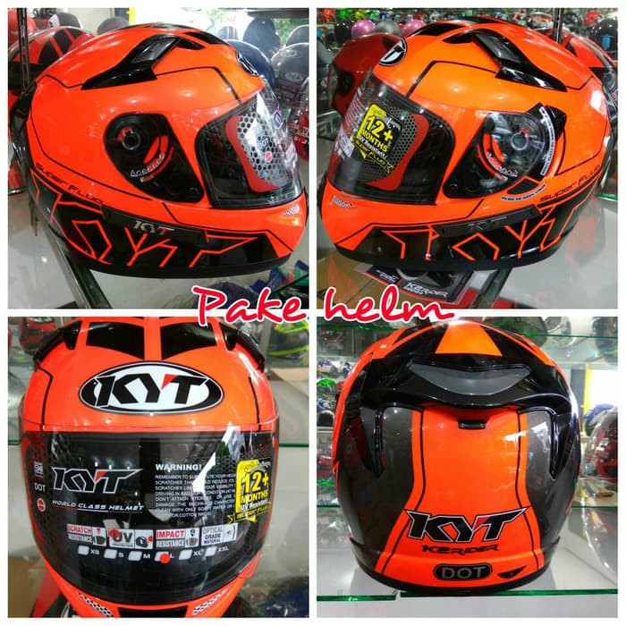 BEST QUALITY HELM KYT K2 RIDER SUPER FLUO RED FLUO