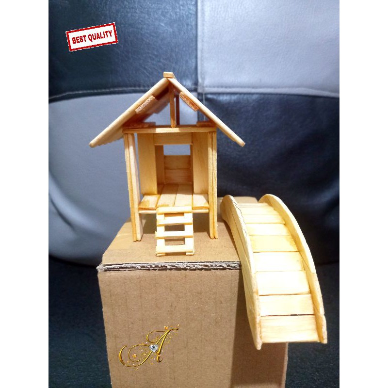 Hiasan / miniatur rumah & jembatan aquascape