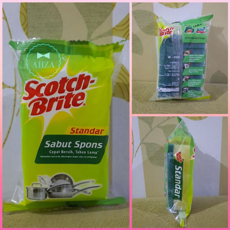 AHZA SCOTCH-BRITE SABUT SPONS CUCI PIRING STANDAR