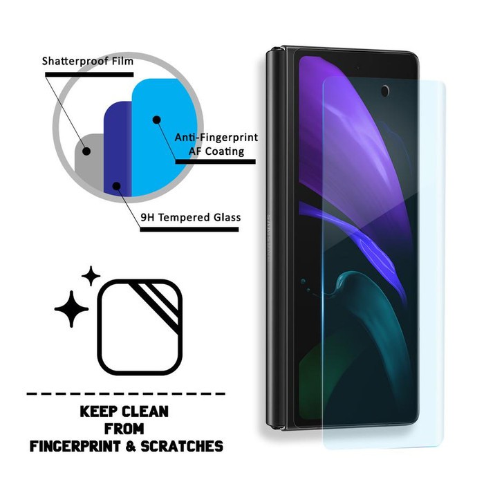 Whitestone Dome UV Tempered Glass Samsung Galaxy Z Fold2 Fold 2 Z fold