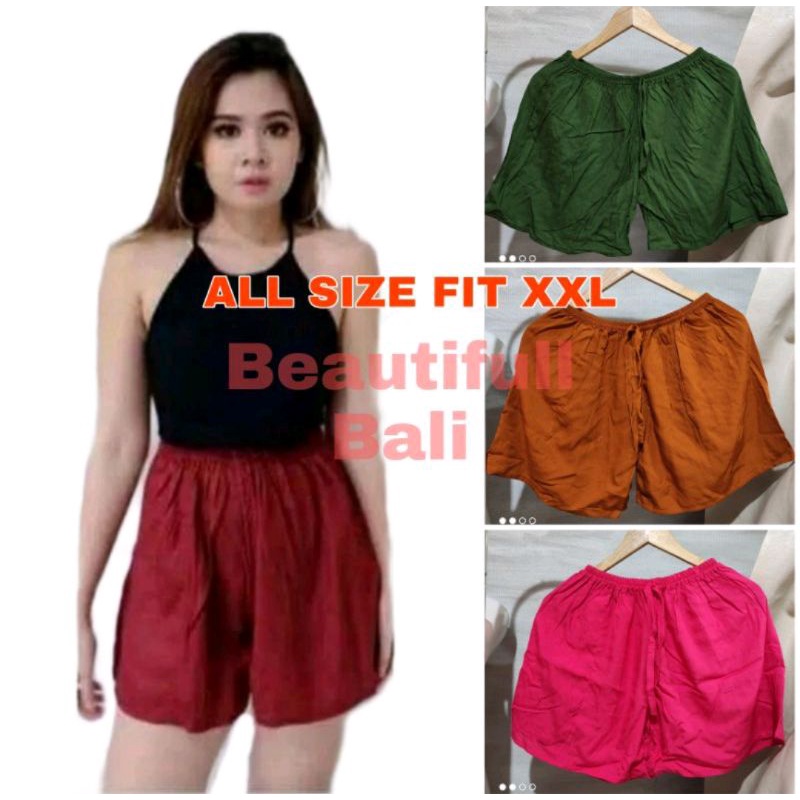 CELANA PENDEK POLOS BALI JUMBO XXL/CELANA PENDEK RAYON JUMBO