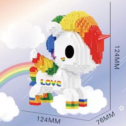 Mainan Rakitan Balok Bangunan Unicorn Kompatibel Lego Untuk Anak Perempuan