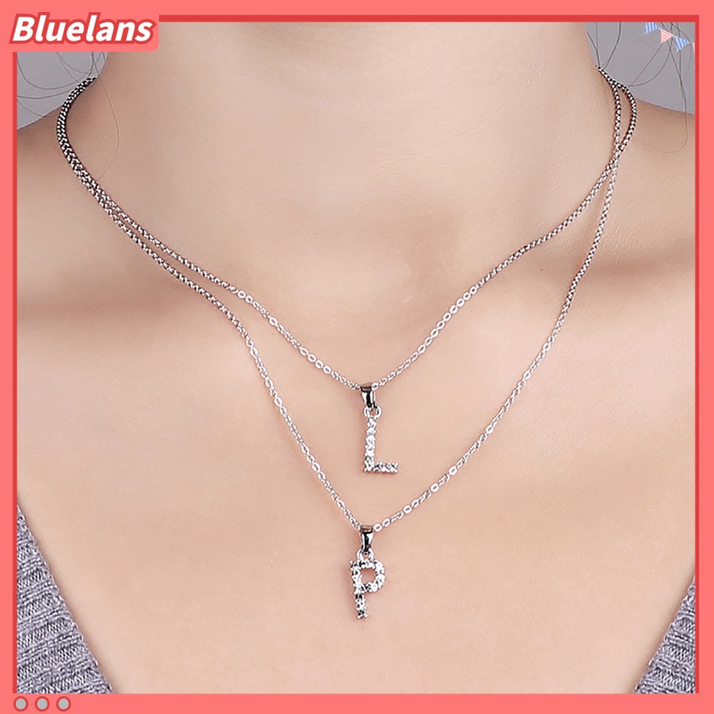 Kalung Choker Hias Liontin 26 Huruf Inggris Bahan Alloy Electroplating Cubic Zirconia Adjustable Untuk Wanita