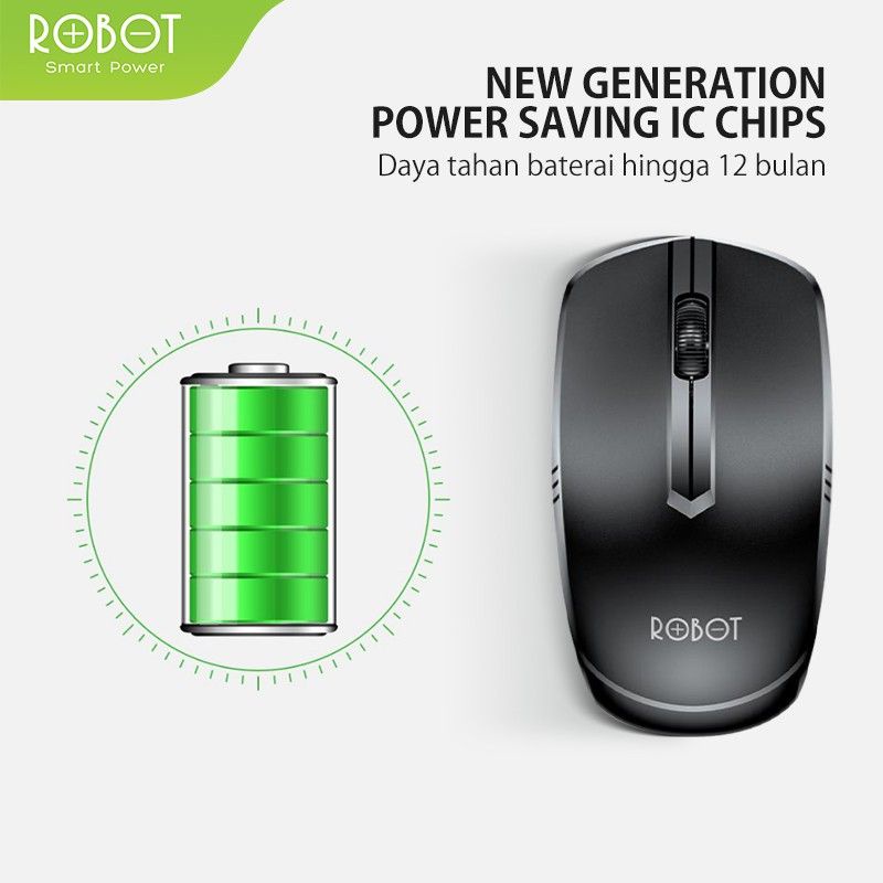 (ROBOT 205) MOUSE WIRELESS 1600DPI MOUSE BLUETOOTH MINI USB ORIGINAL BY ROBOT