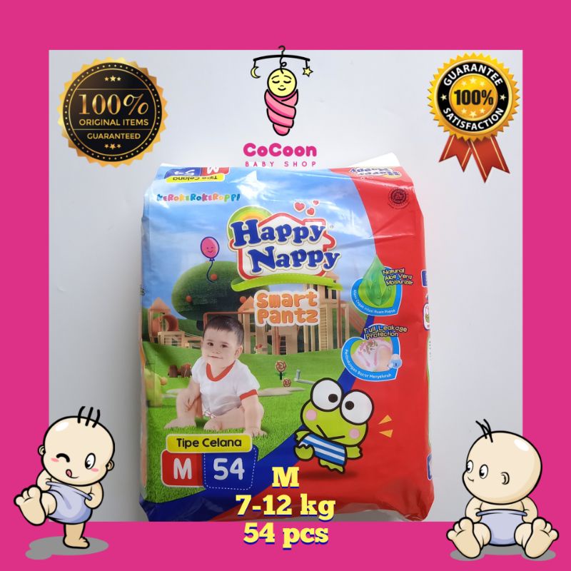 Popok Bayi Happy Nappy Smart Pantz Tipe Celana M54 M 54 Jumbo