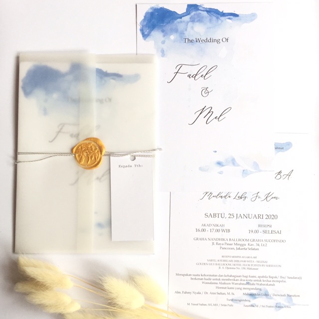 

Wedding invitation blue sky