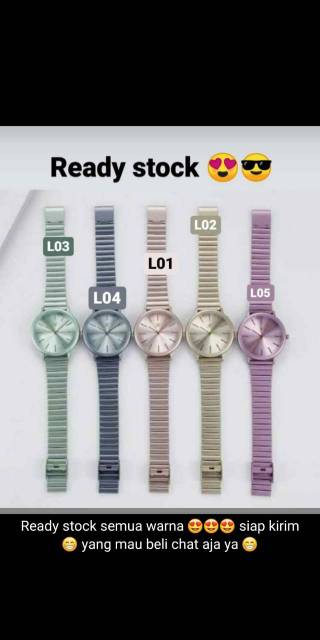 JT8151 JAM TANGAN WANITA RANTAI WARBNA PASTEL JIMSHONEY MARTAPURA ANTI AIR / Free Box + Sertifikat / Bisa COD