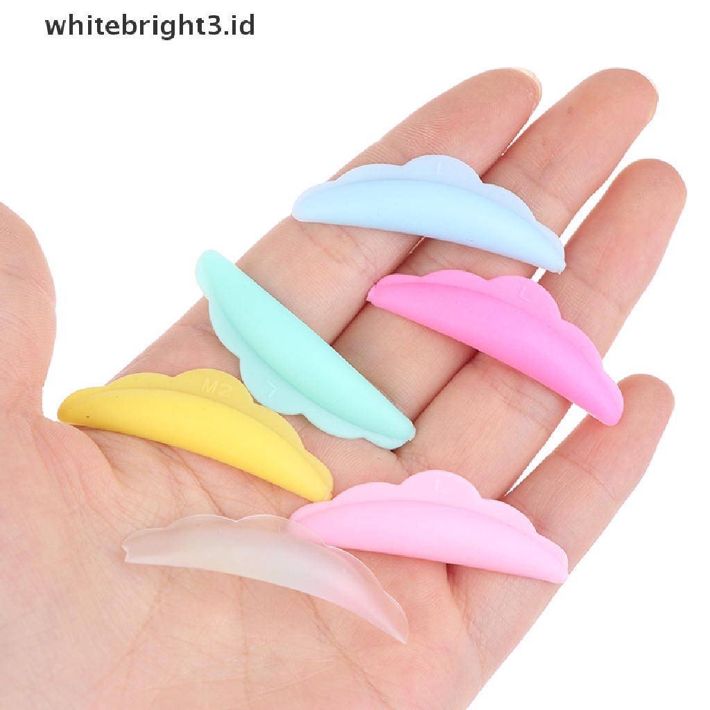 (whitebright3.id) 5 Pasang Pad Silikon Pelindung Pengangkat Bulu Mata Ukuran XS S M L XL