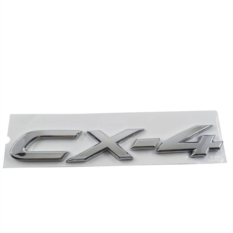 1 X ABS Chrome CX4 CX5 Letter Logo Car Auto Emblem Badge Sticker Decal Replacement For MAZDA CX-4 CX-5